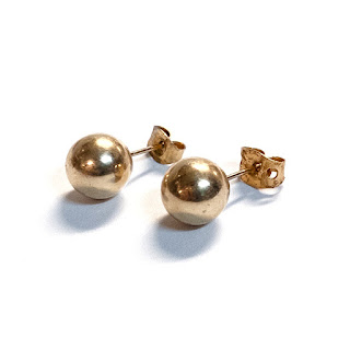 14K Gold Ball Stud Earrings