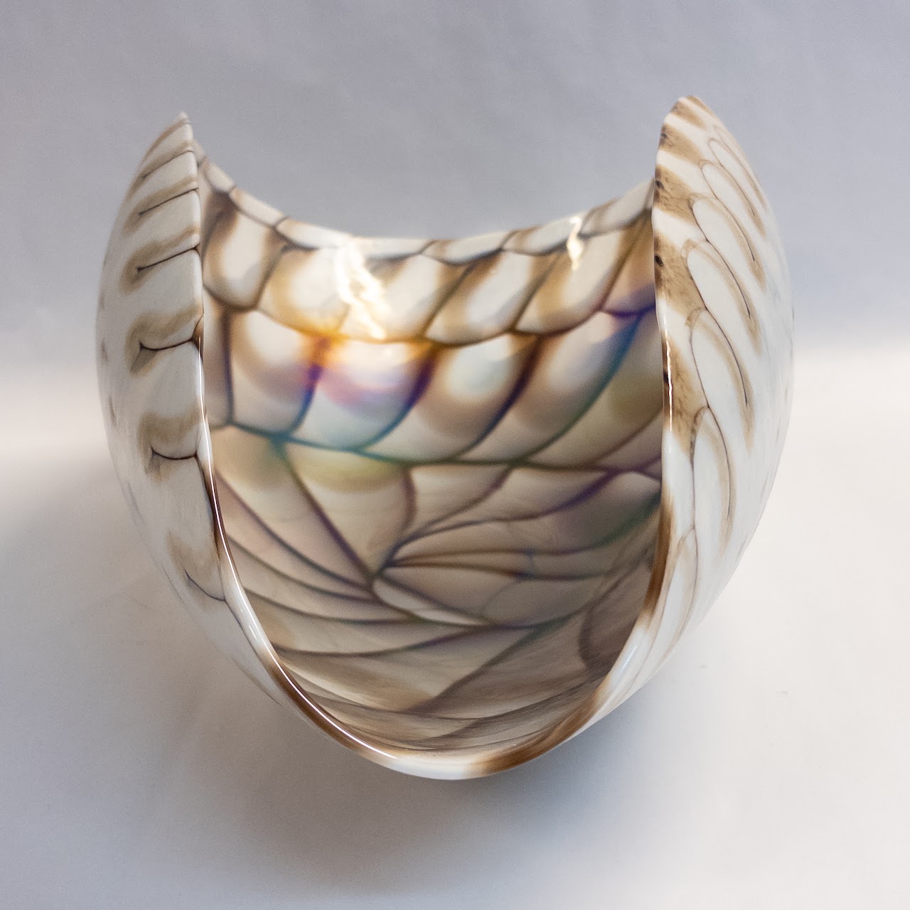 Fornace Murano Sculptural Glass Shell Bowl