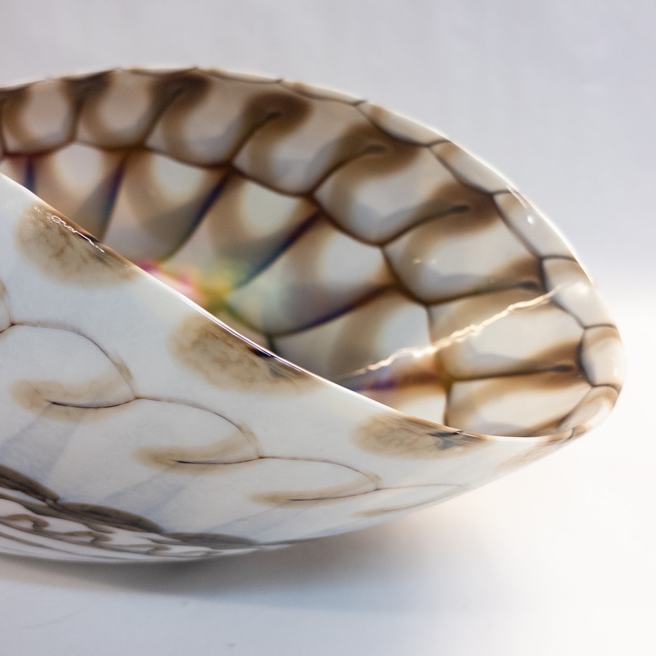 Fornace Murano Sculptural Glass Shell Bowl