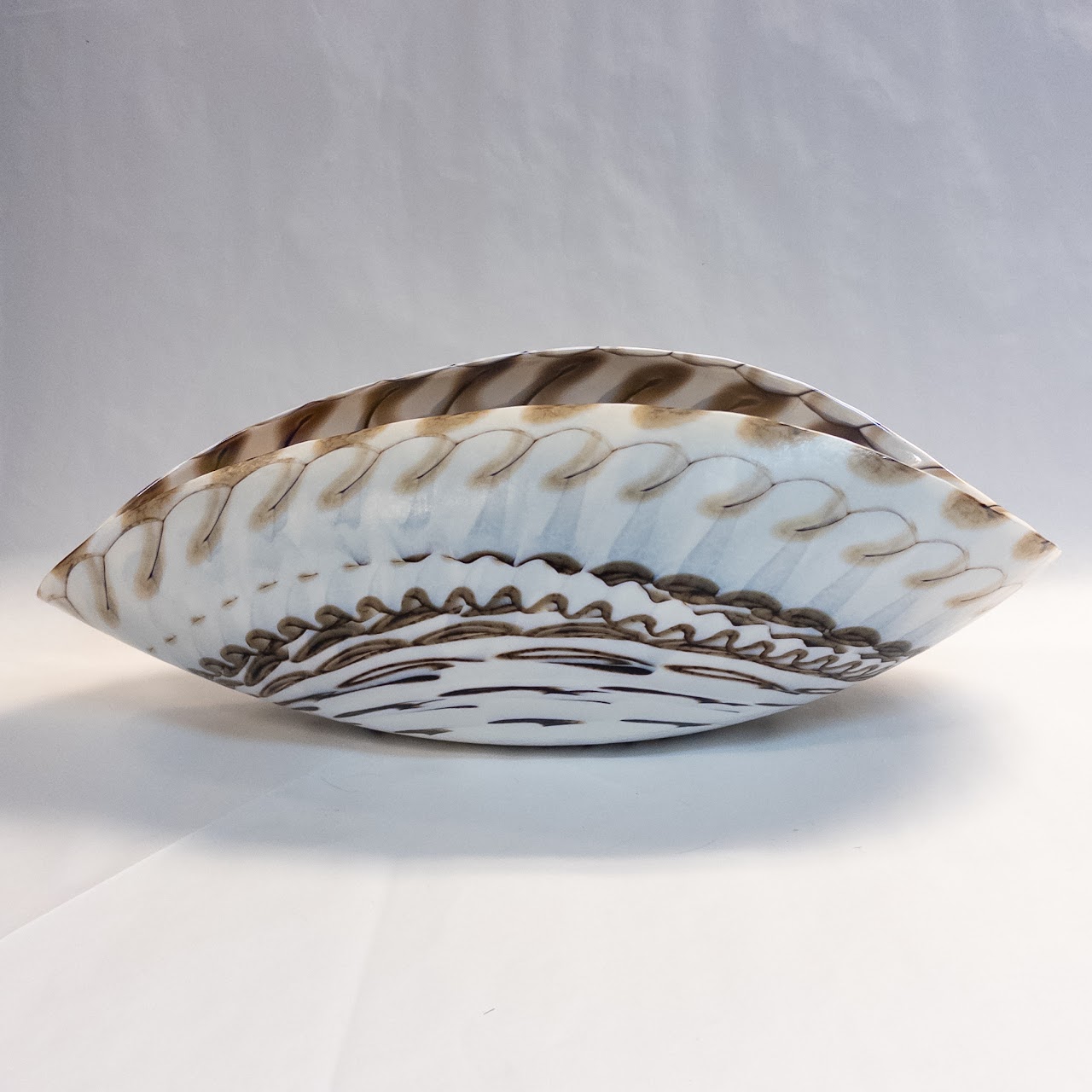 Fornace Murano Sculptural Glass Shell Bowl