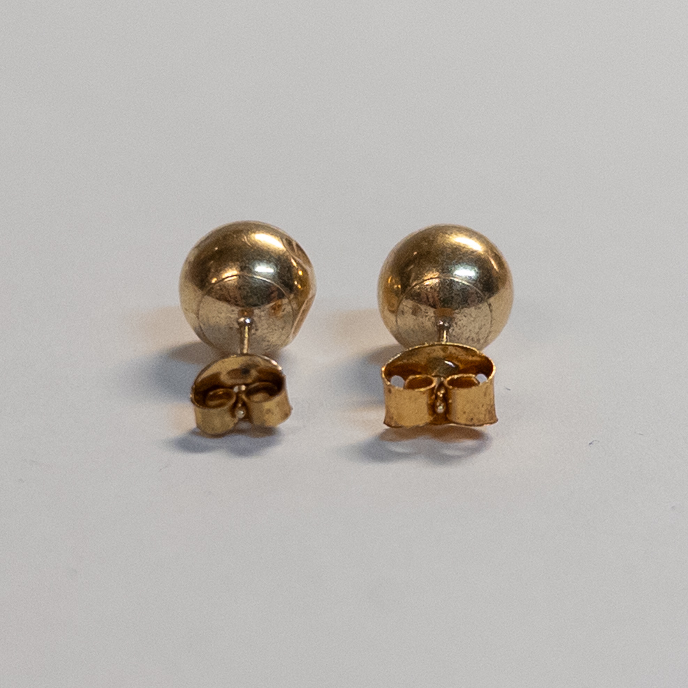 14K Gold Ball Stud Earrings