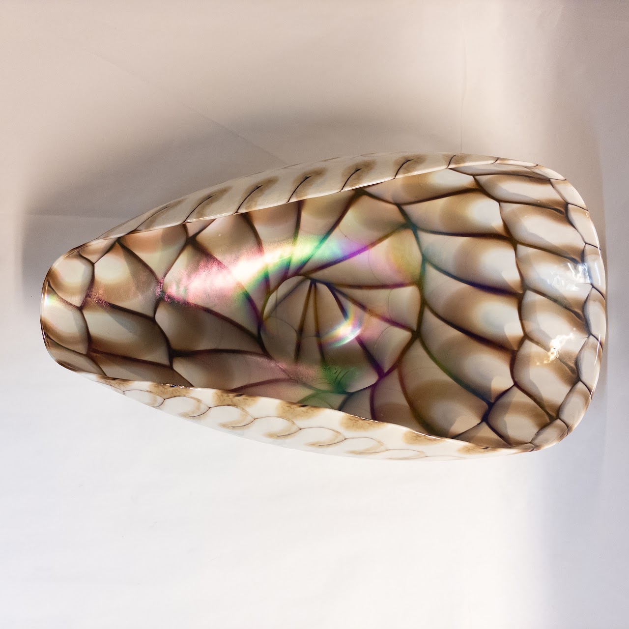 Fornace Murano Sculptural Glass Shell Bowl