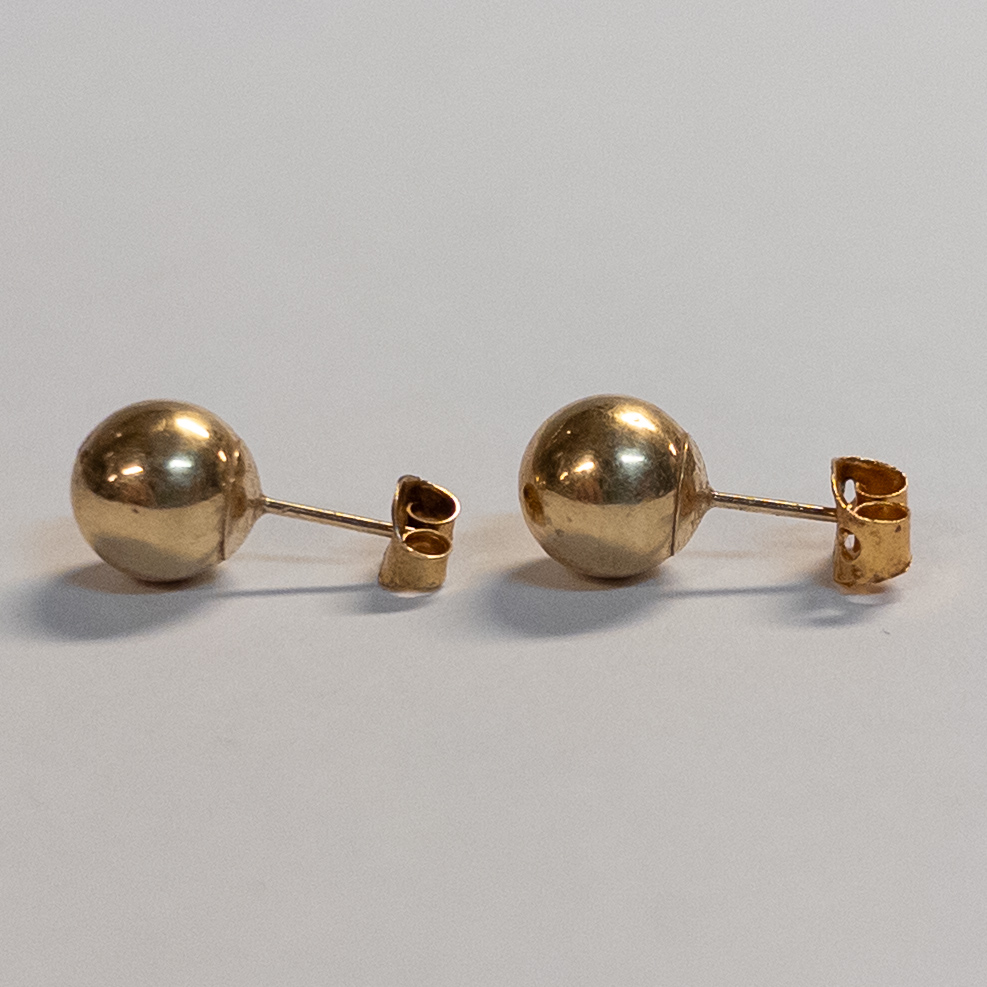 14K Gold Ball Stud Earrings