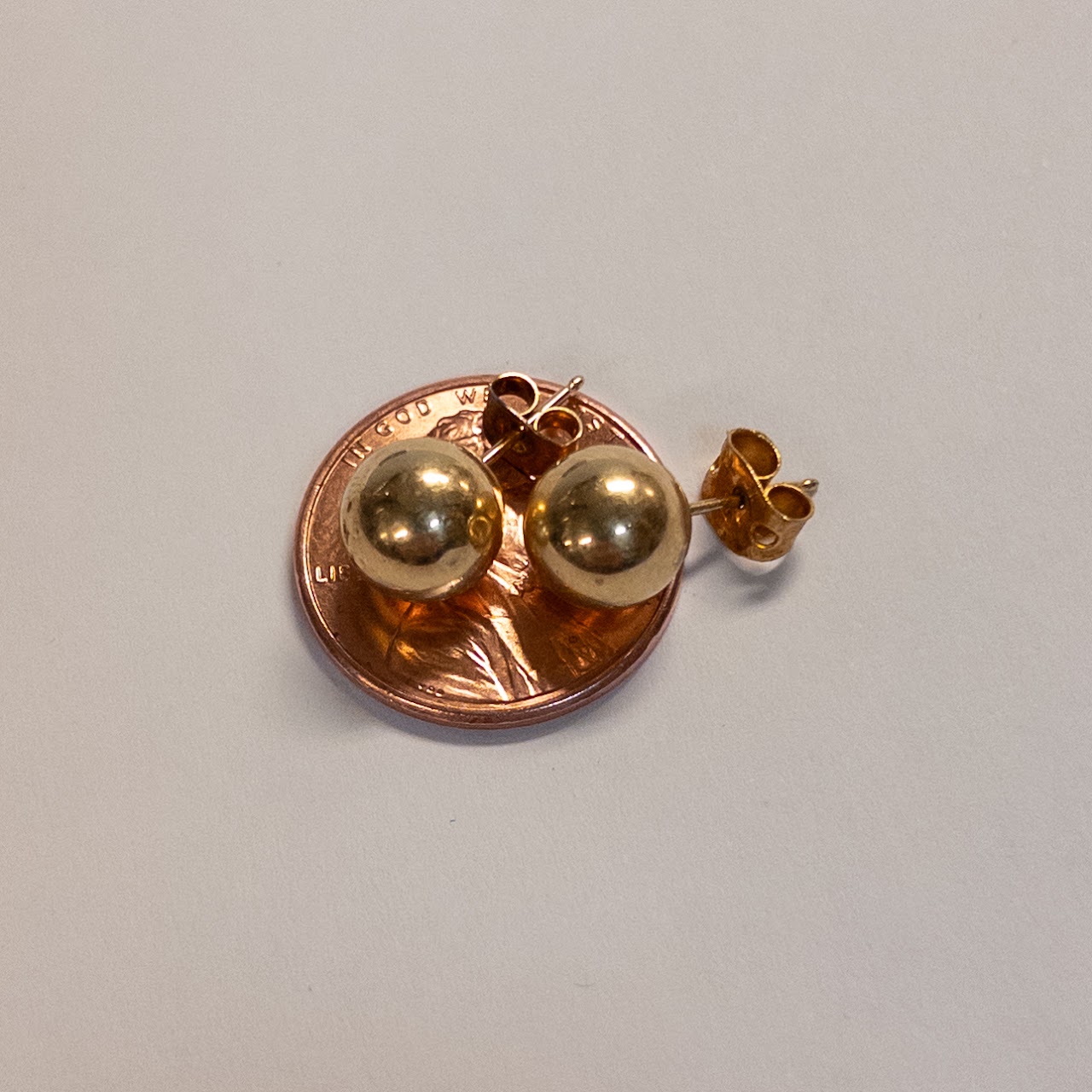 14K Gold Ball Stud Earrings