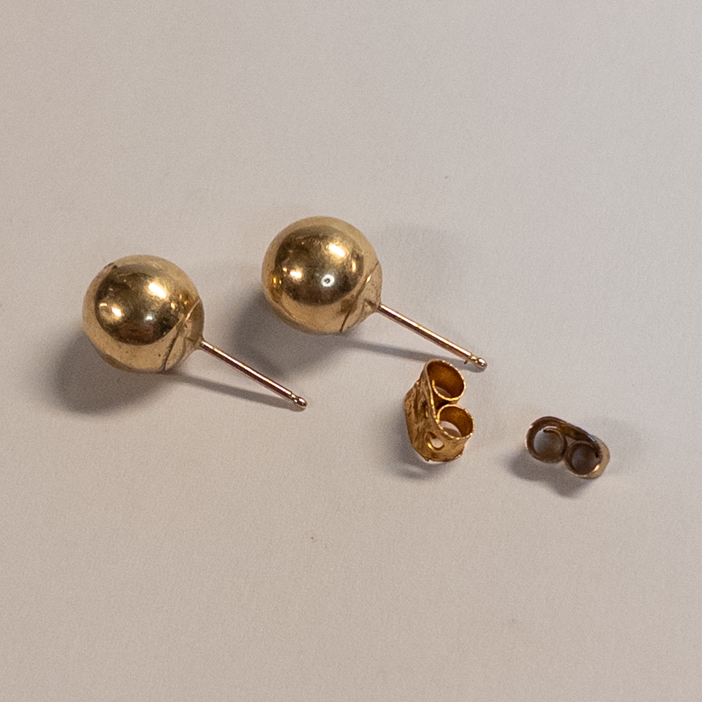 14K Gold Ball Stud Earrings