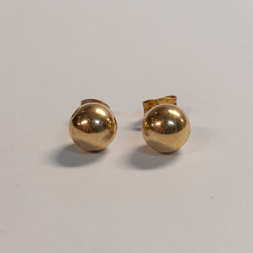 14K Gold Ball Stud Earrings