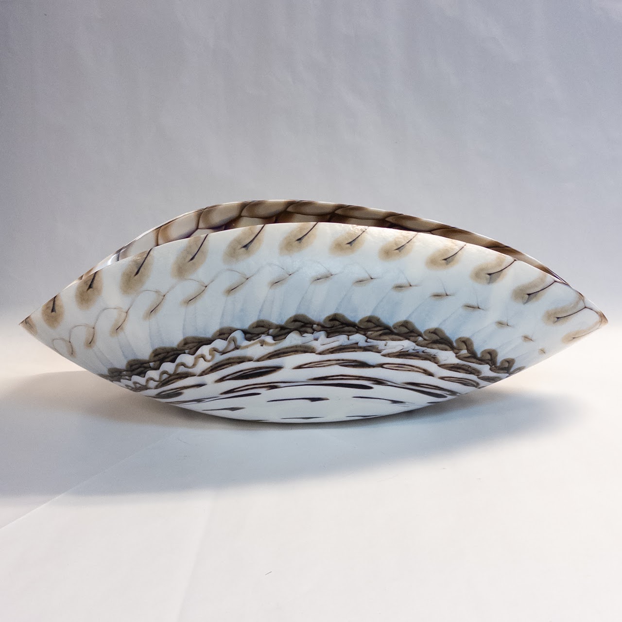 Fornace Murano Sculptural Glass Shell Bowl