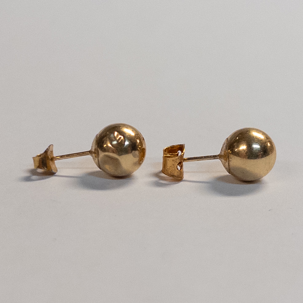 14K Gold Ball Stud Earrings