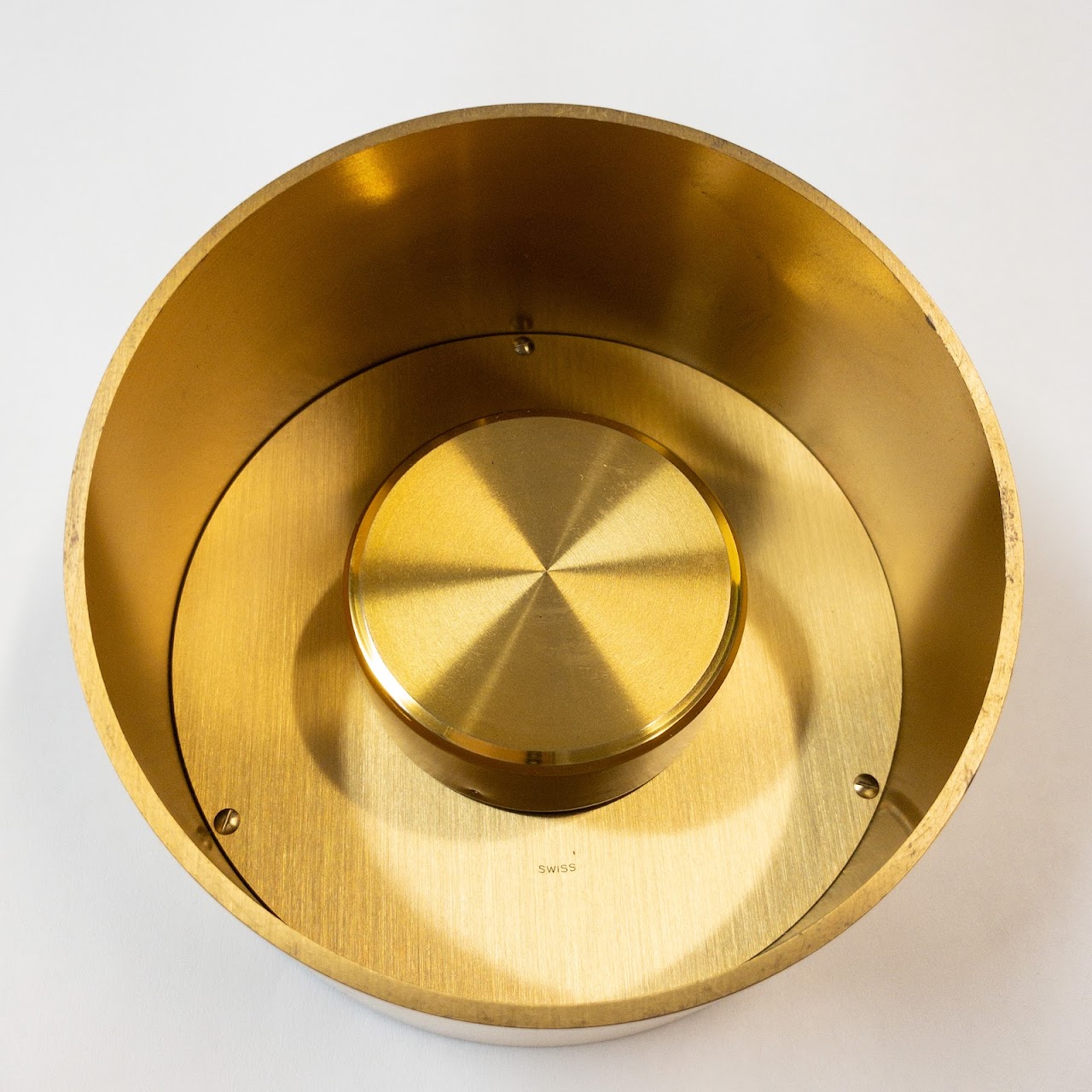 Tiffany & Co. Brass Circular Desk Clock