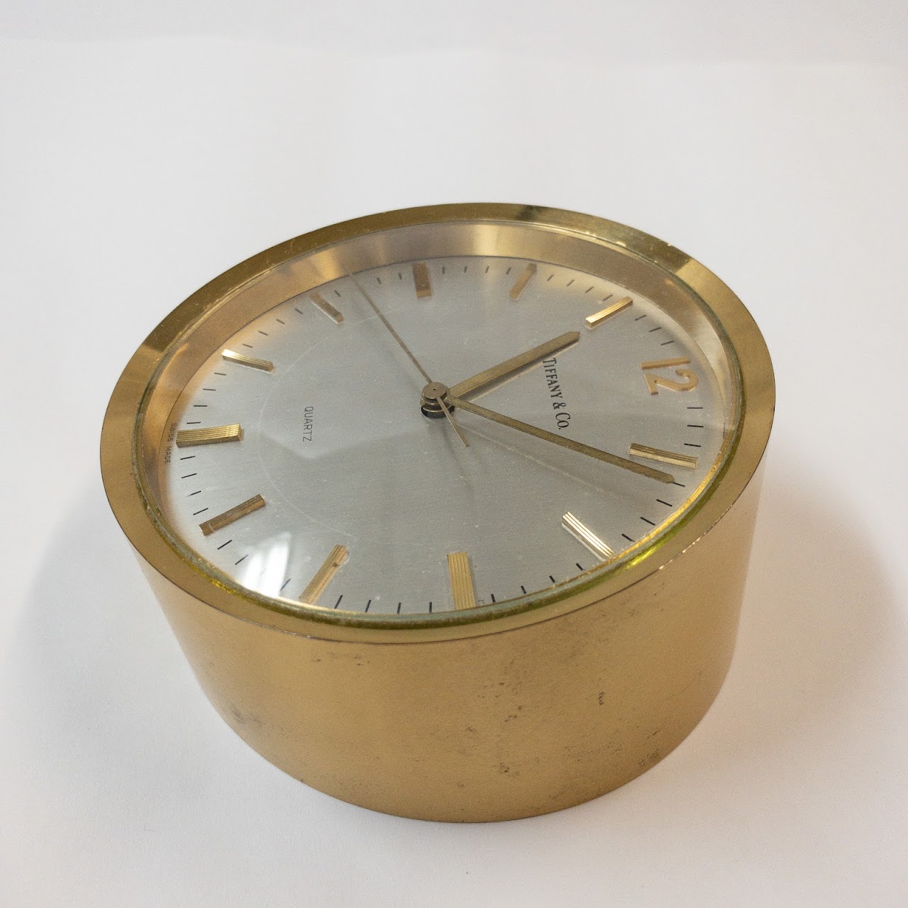 Tiffany & Co. Brass Circular Desk Clock