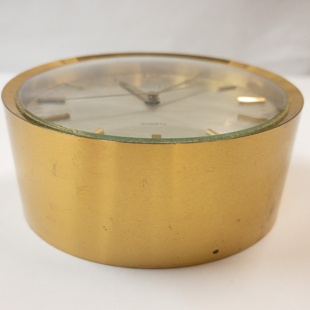 Tiffany & Co. Brass Circular Desk Clock