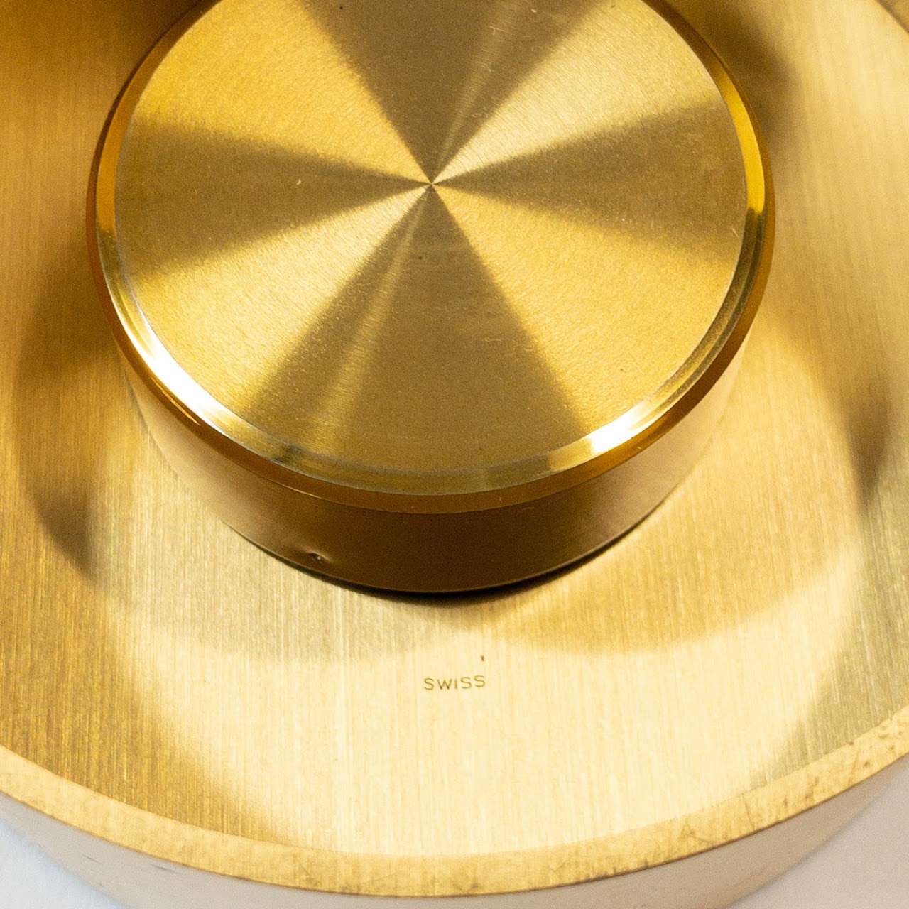 Tiffany & Co. Brass Circular Desk Clock