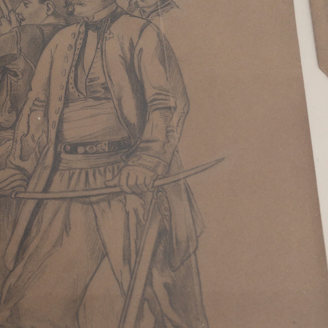 Antique Pencil Drawings of Soldiers