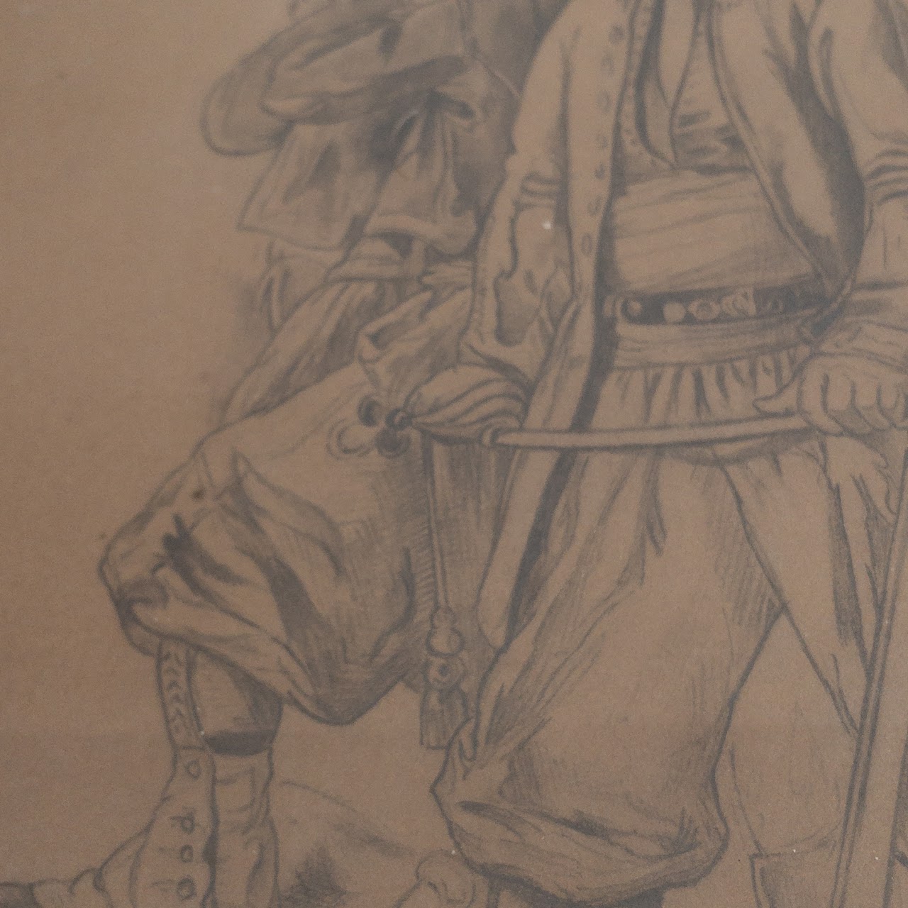 Antique Pencil Drawings of Soldiers