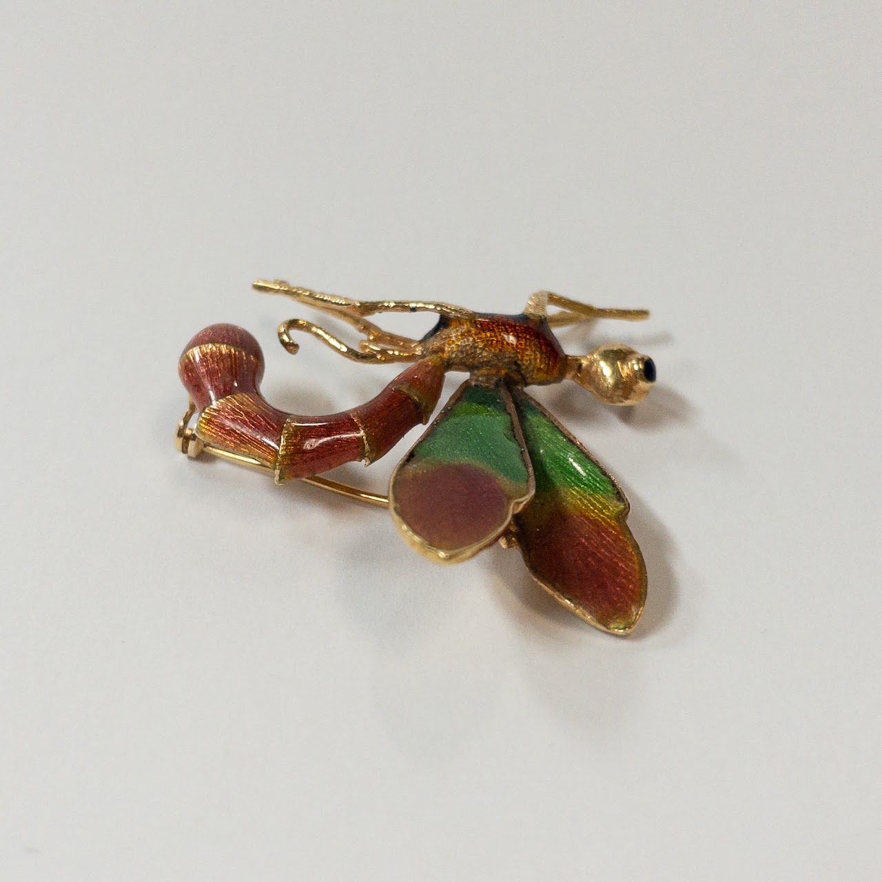 18K Gold and Enamel Dragonfly Brooch