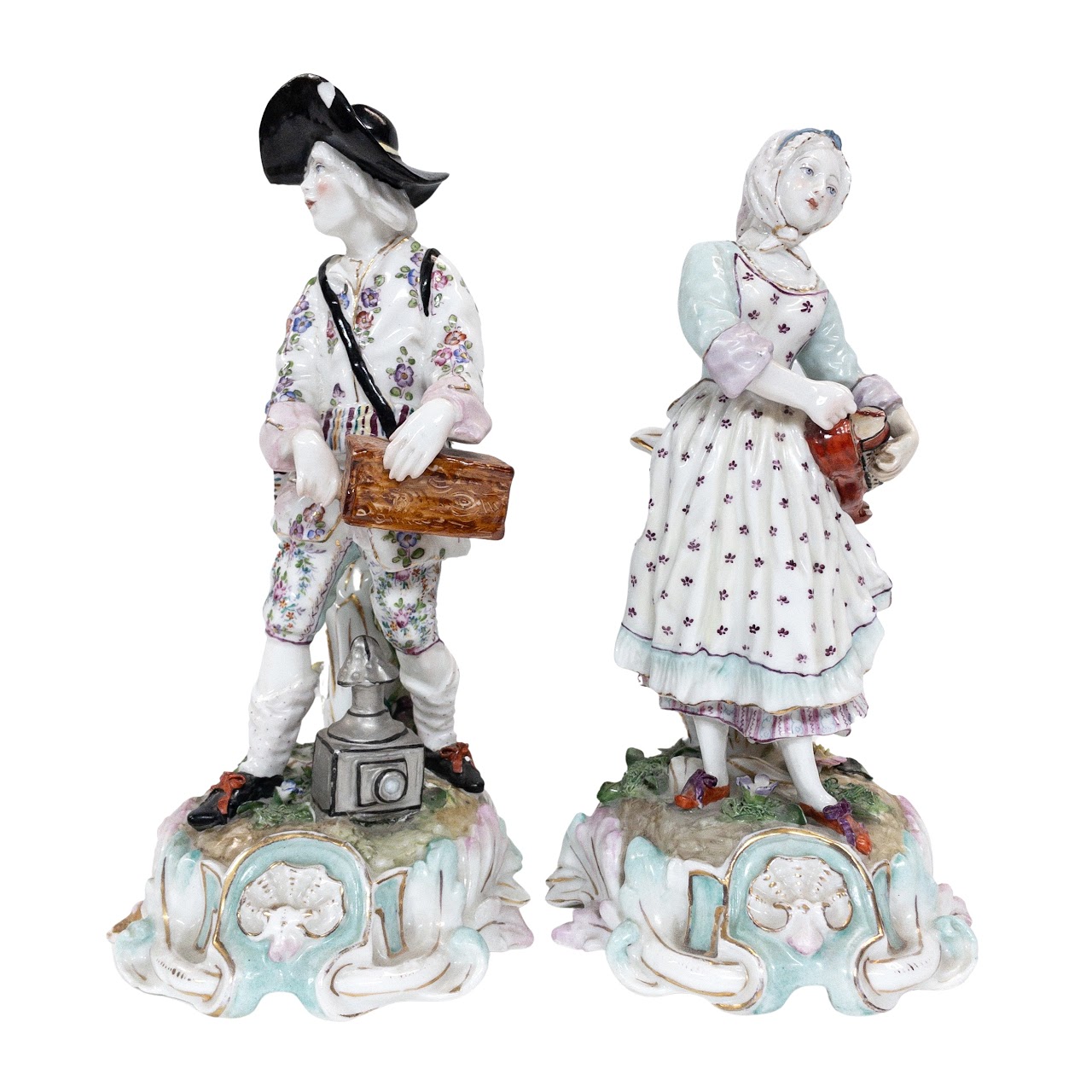 Meissen Antique 9" Figurine Pair