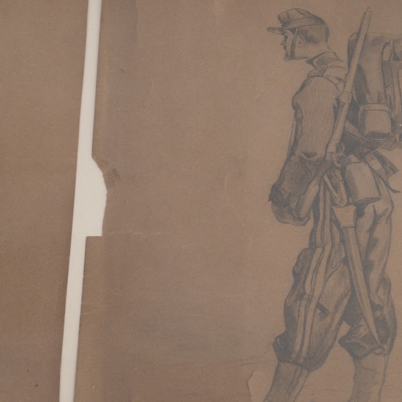 Antique Pencil Drawings of Soldiers