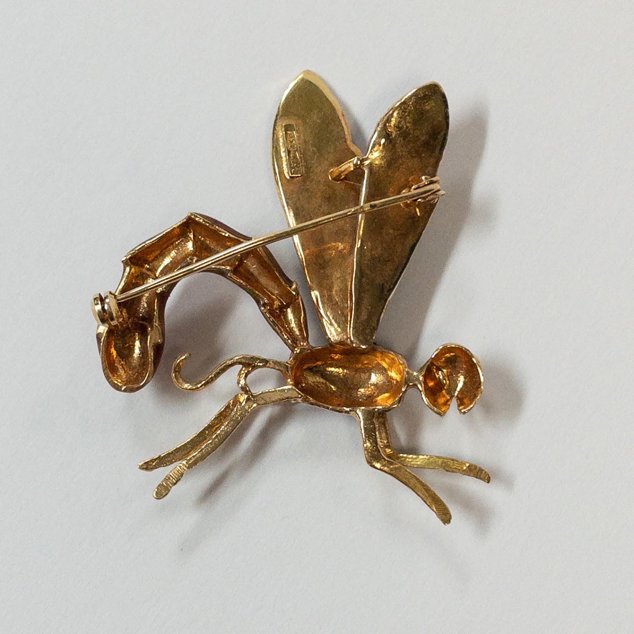 18K Gold and Enamel Dragonfly Brooch