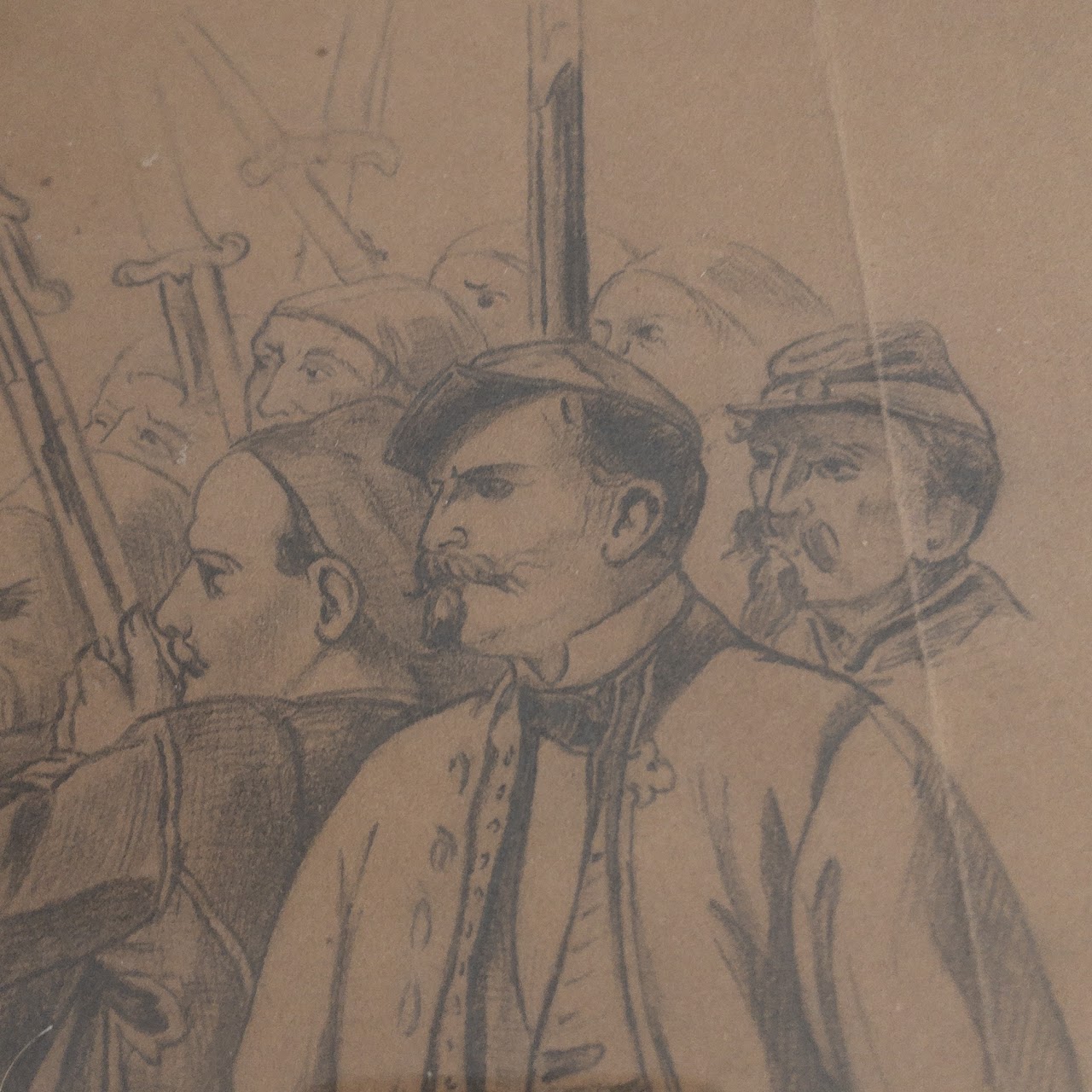 Antique Pencil Drawings of Soldiers