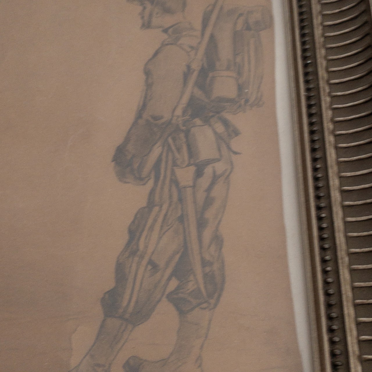 Antique Pencil Drawings of Soldiers