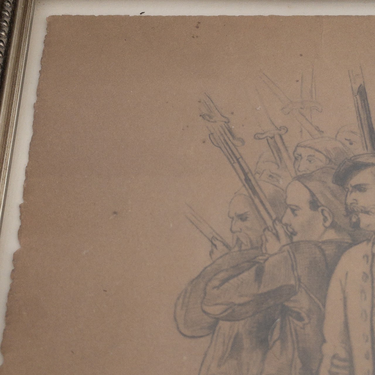 Antique Pencil Drawings of Soldiers