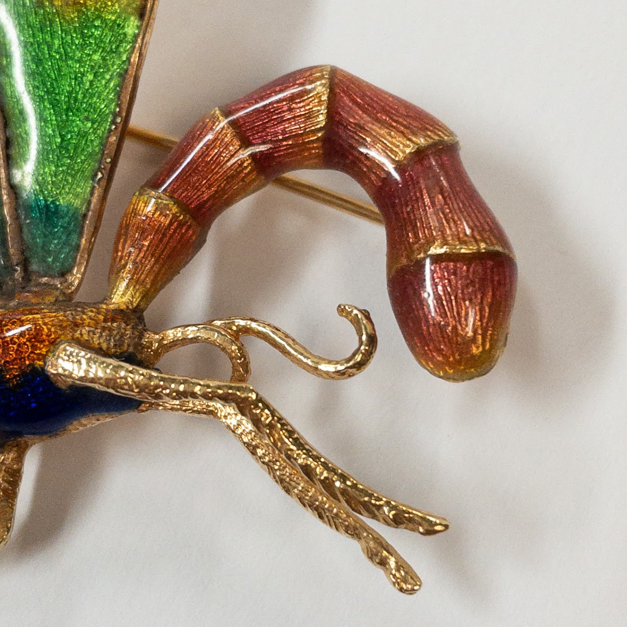 18K Gold and Enamel Dragonfly Brooch