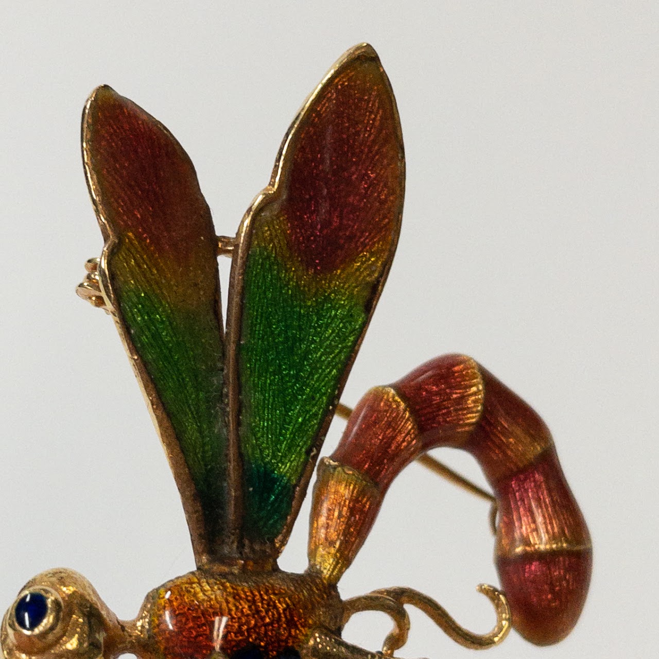 18K Gold and Enamel Dragonfly Brooch