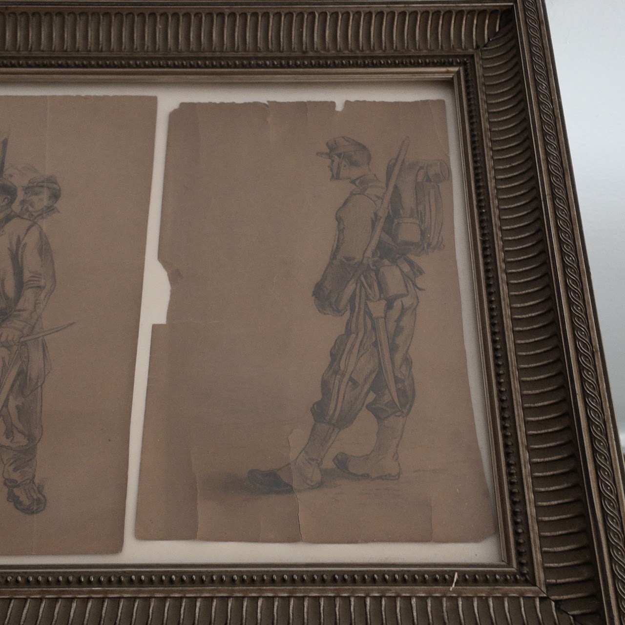 Antique Pencil Drawings of Soldiers