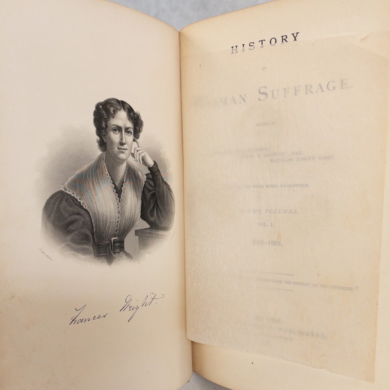 'The History of Woman's Suffrage Vol. 1' First Edition RARE Book