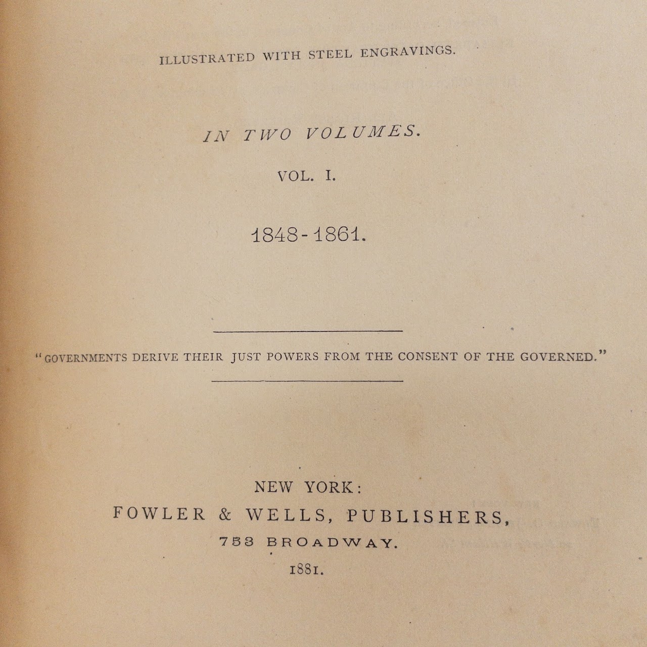 'The History of Woman's Suffrage Vol. 1' First Edition RARE Book