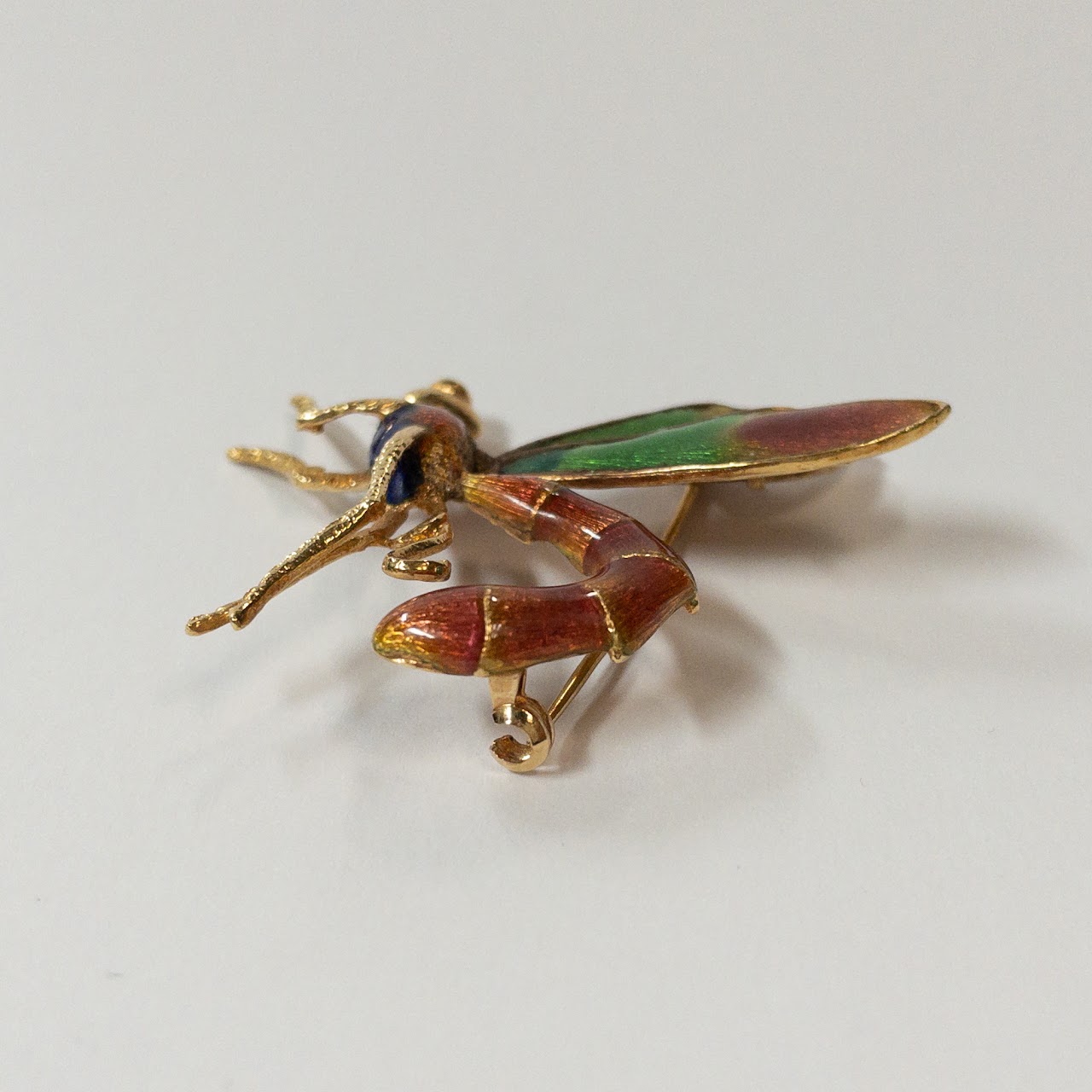 18K Gold and Enamel Dragonfly Brooch