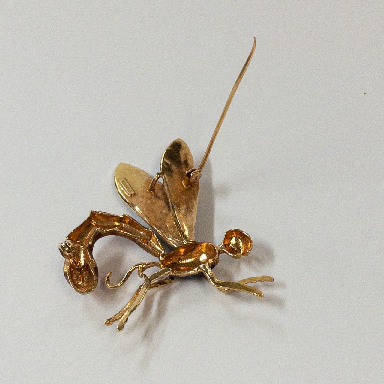 18K Gold and Enamel Dragonfly Brooch