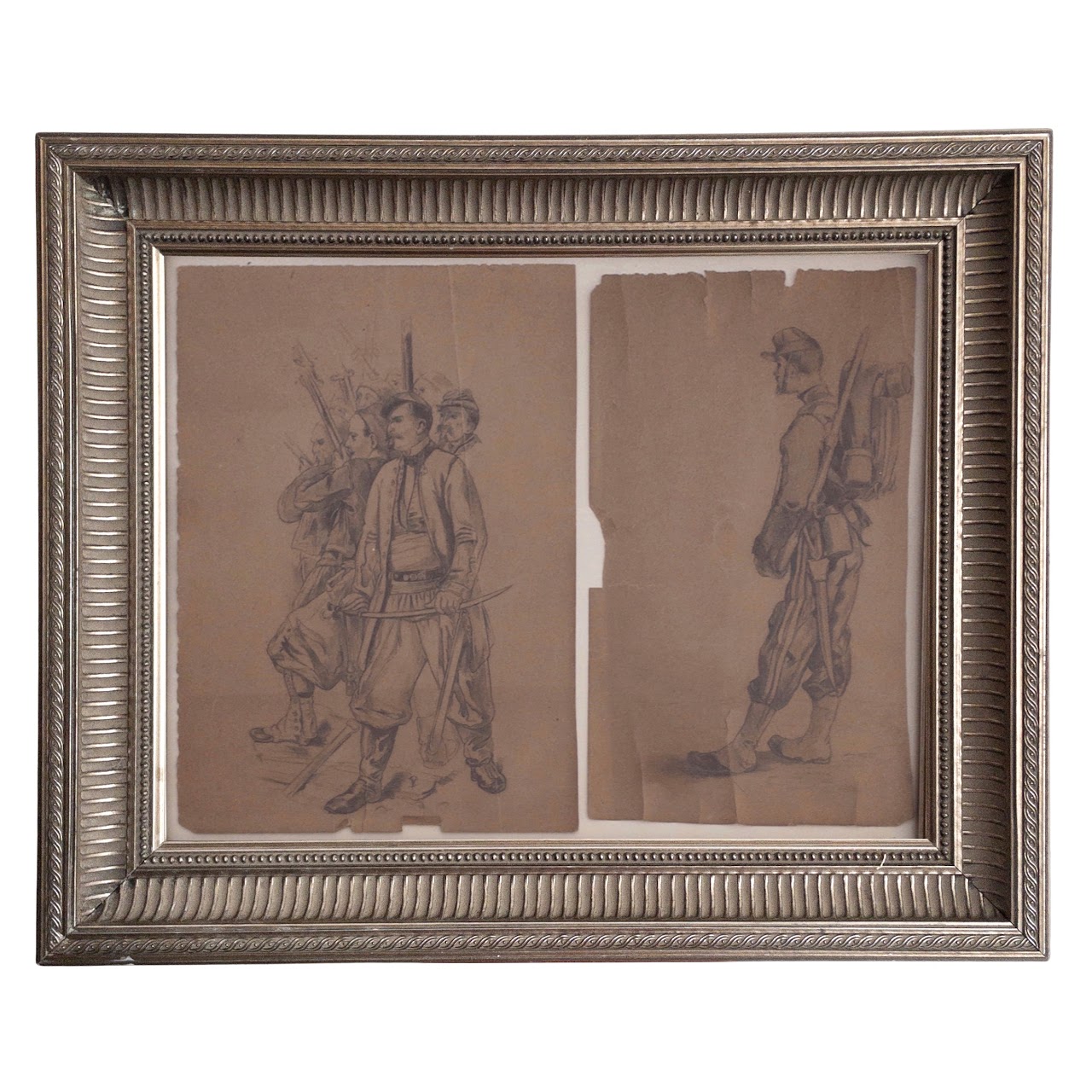 Antique Pencil Drawings of Soldiers