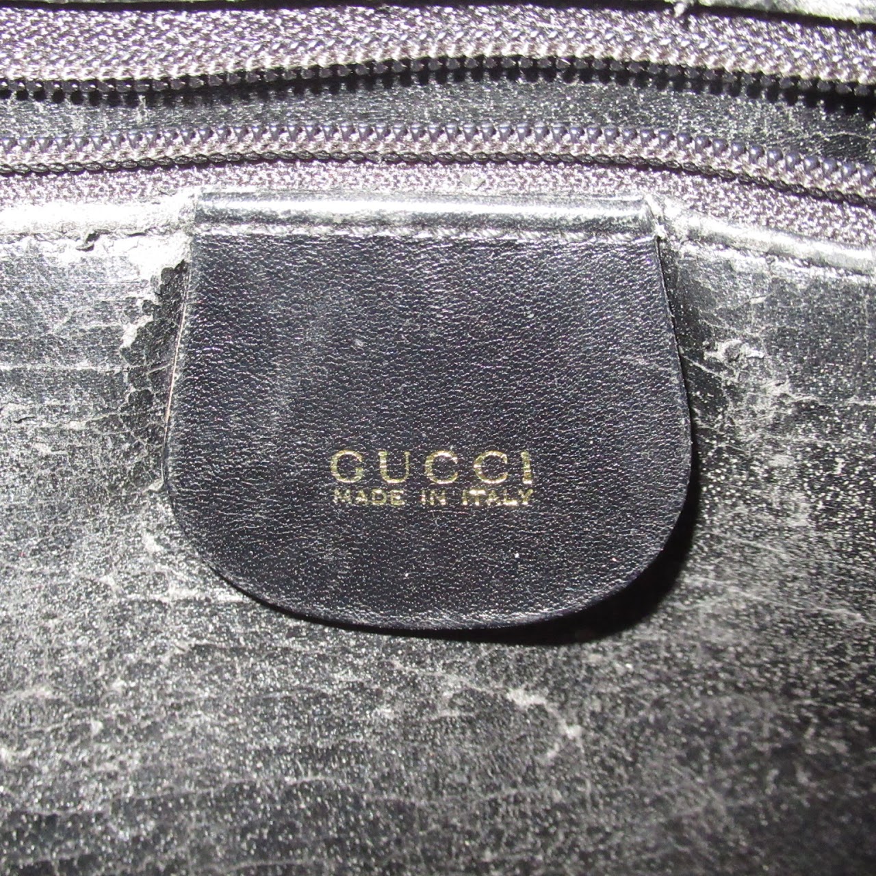 Gucci Vintage Black Leather Shoulder Bag