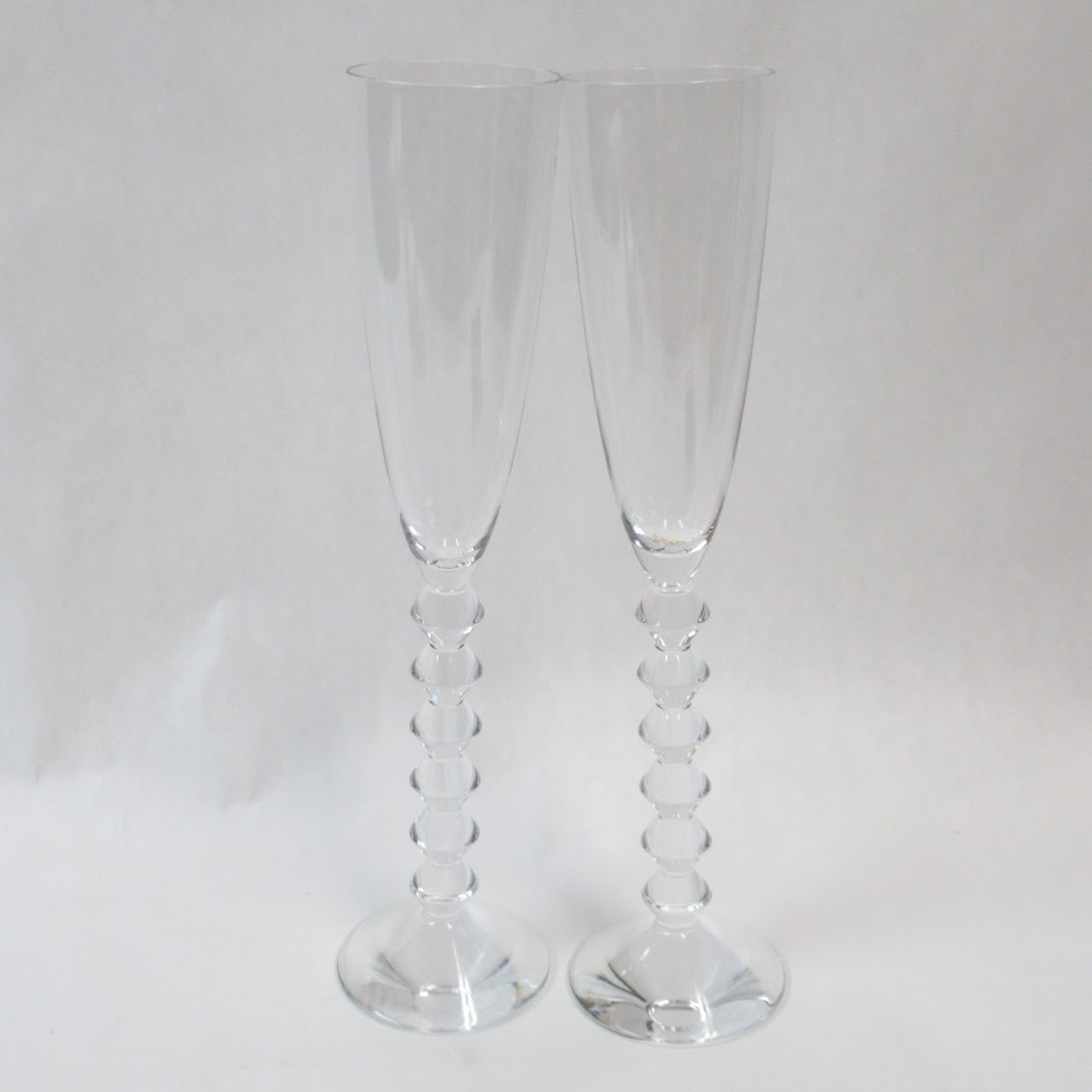 Baccarat Véga Flutissimo Crystal Champagne Flute Glass Pair