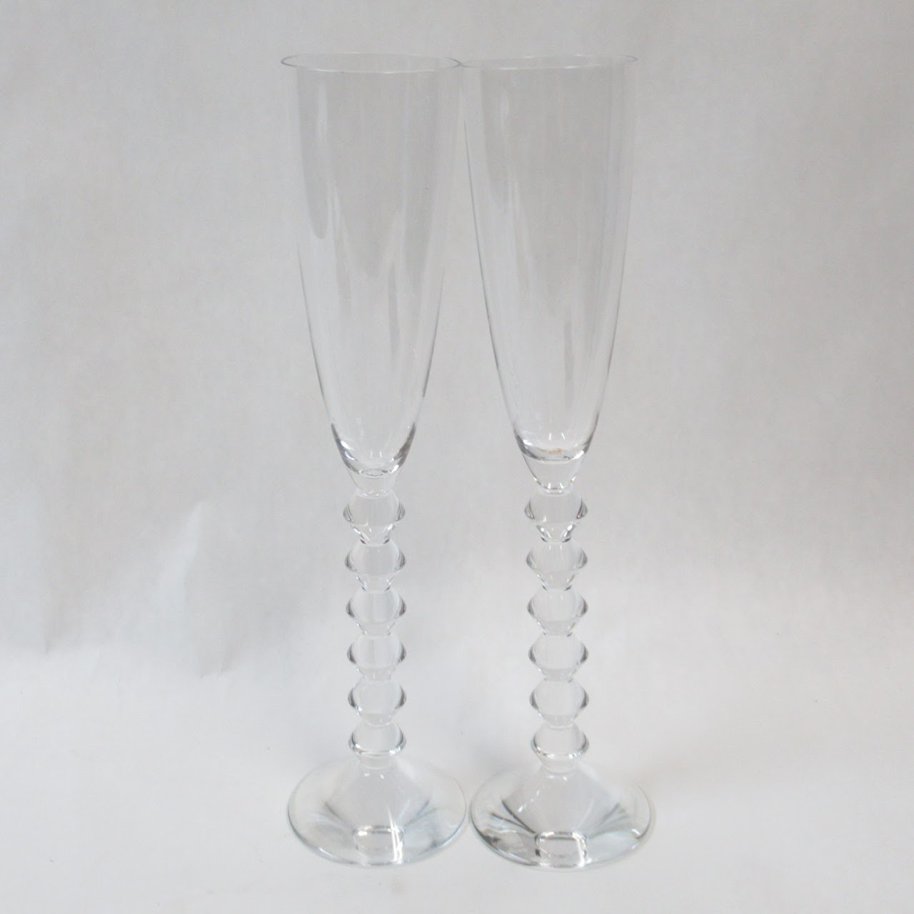 Baccarat Véga Flutissimo Crystal Champagne Flute Glass Pair