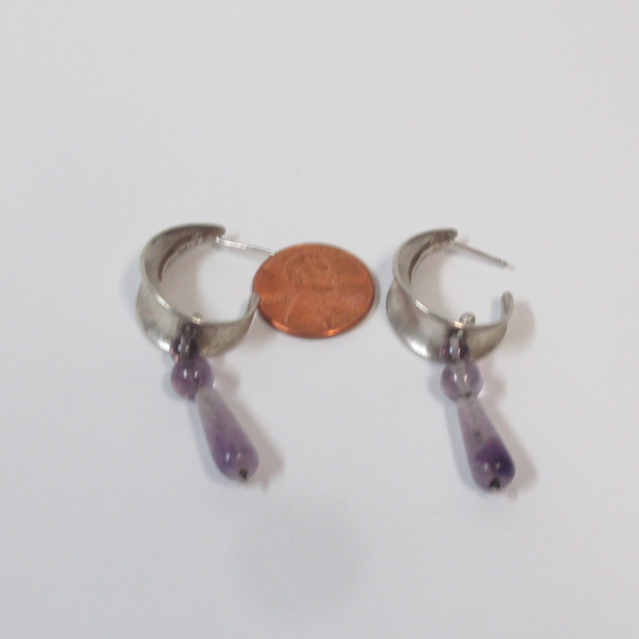 Sterling Silver and Amethyst Earrings