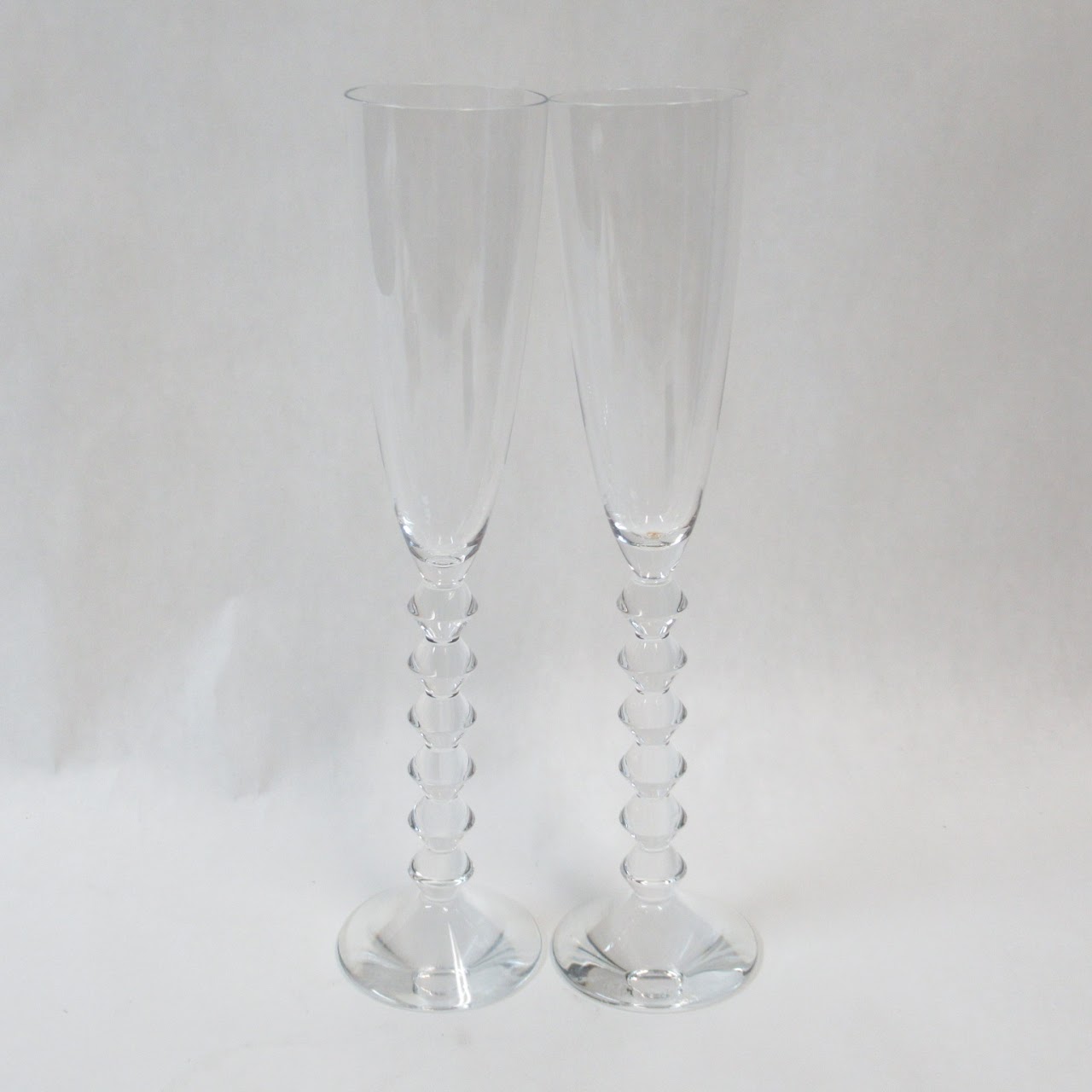 Baccarat Véga Flutissimo Crystal Champagne Flute Glass Pair