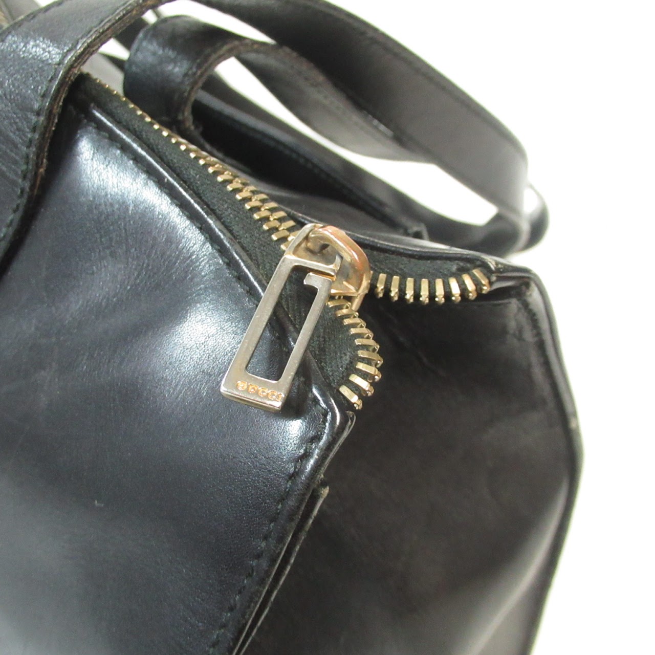 Gucci Vintage Black Leather Shoulder Bag