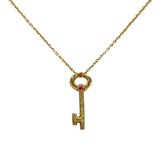 18K Gold Necklace with 18K Gold Key Pendant