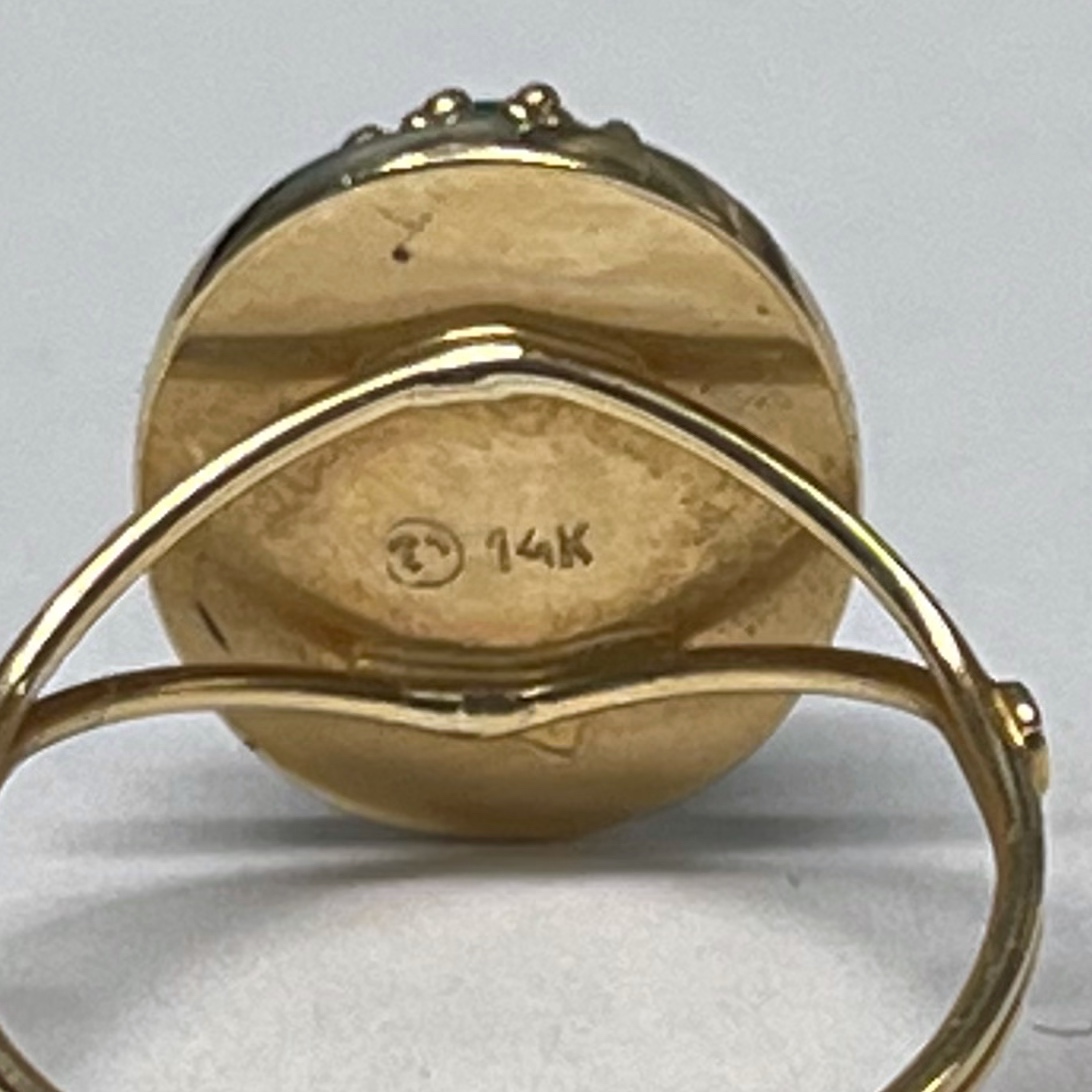 14K Gold and Malachite Ring