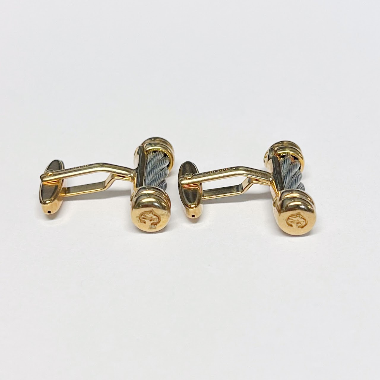 Philippe Charriol Gold Plated and Steel Cable Twist Cufflinks