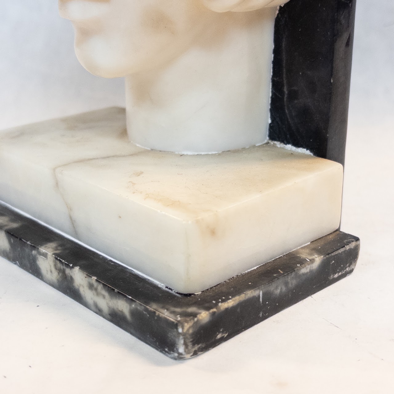 Marble Pair of Roman Emperor Styled Bookends