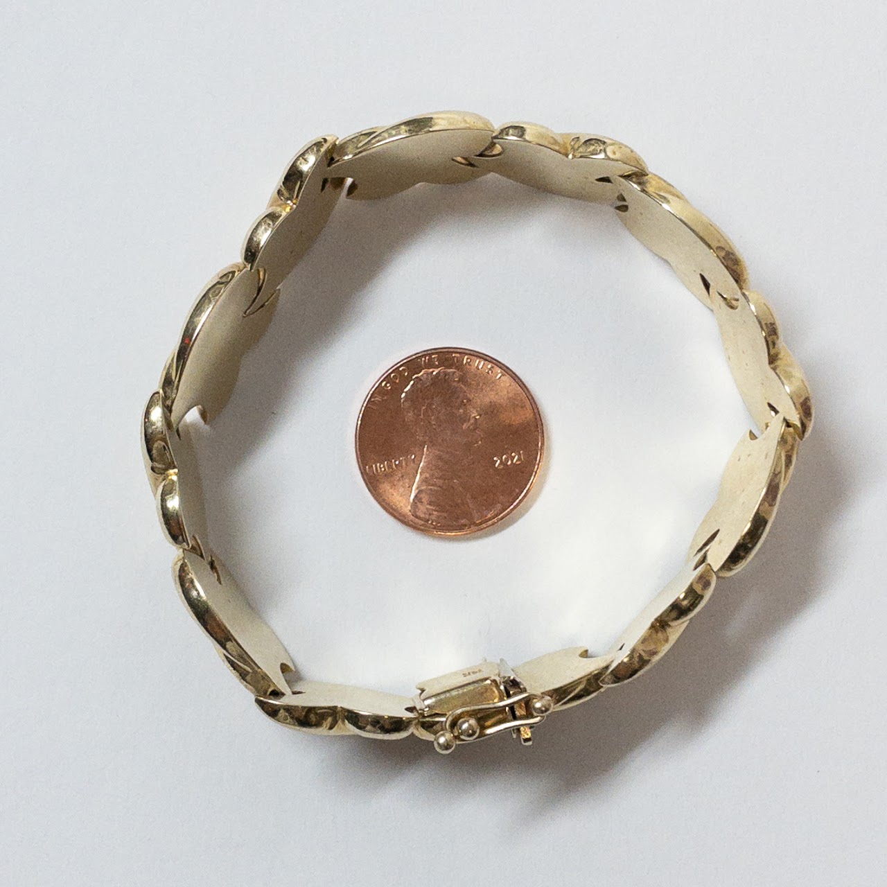 14K Gold Wave Link Bracelet