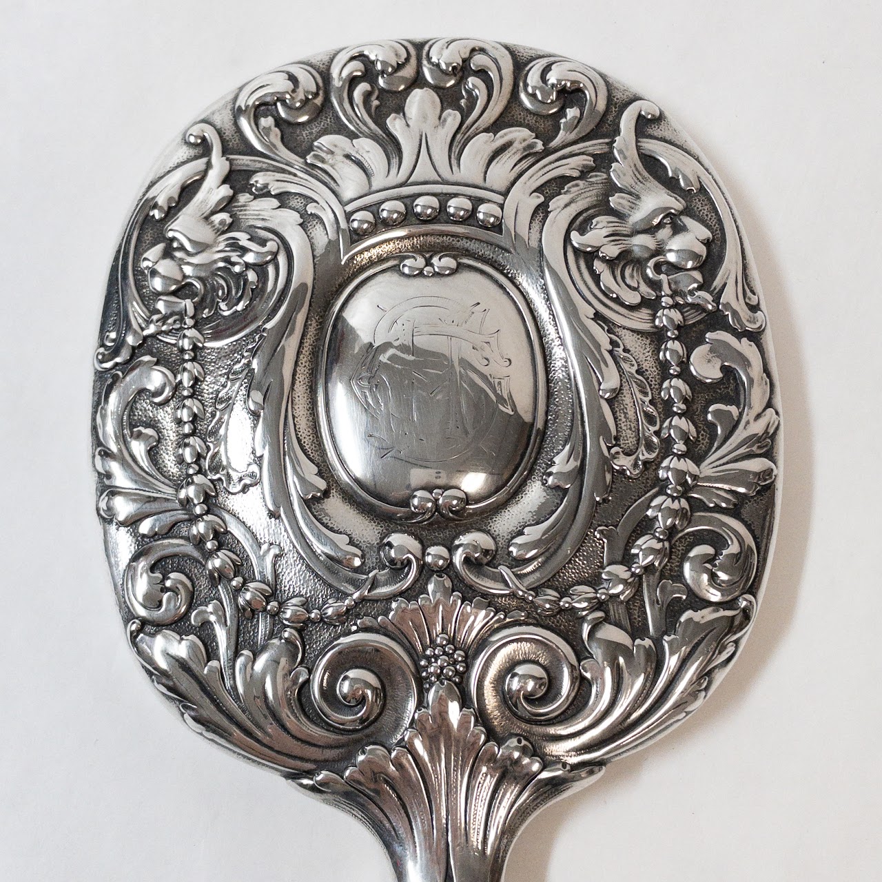 Sterling Silver Vintage Ornate Vanity Hand Mirror