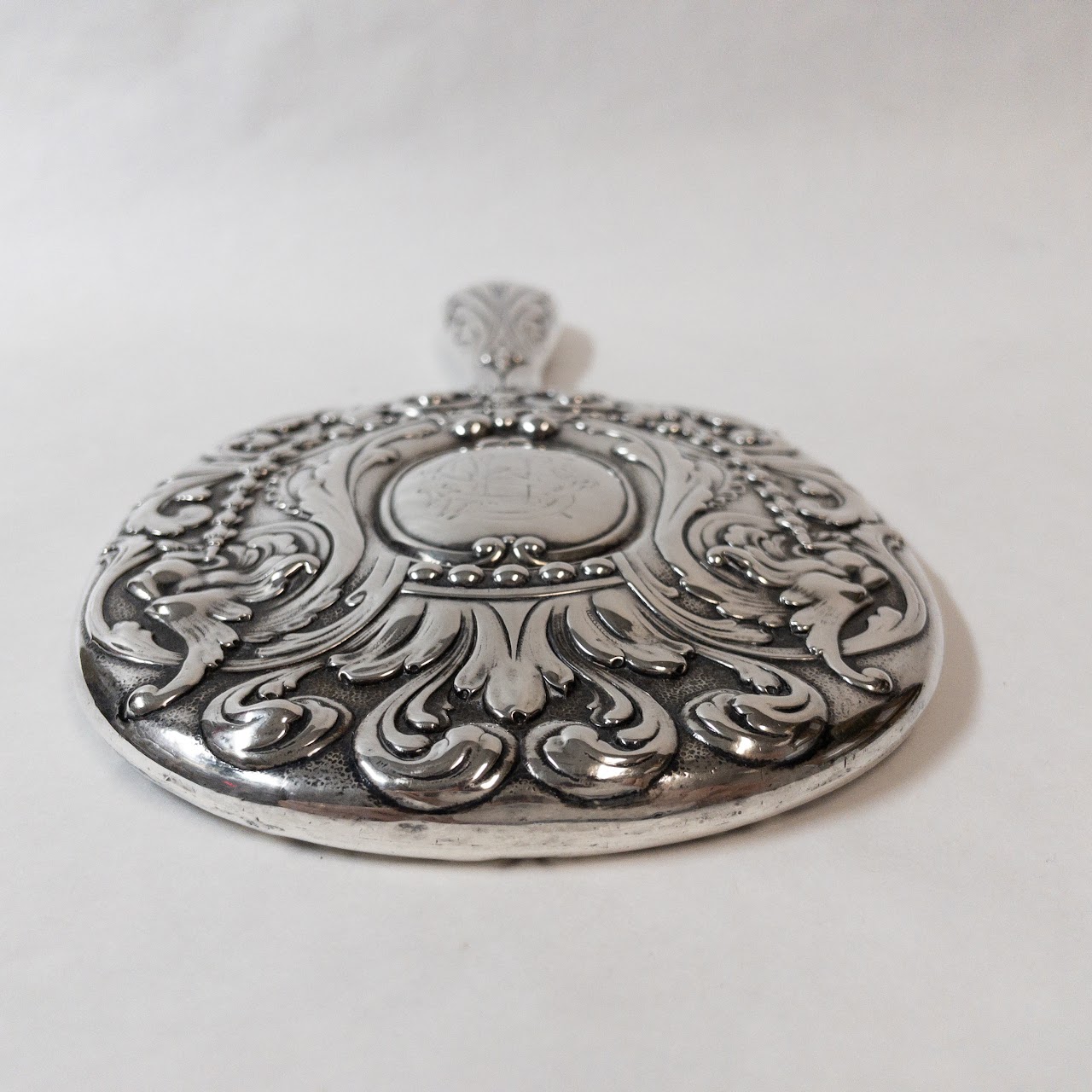 Sterling Silver Vintage Ornate Vanity Hand Mirror