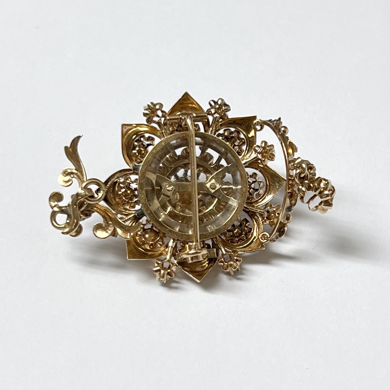 14K Gold & Diamond Brooch