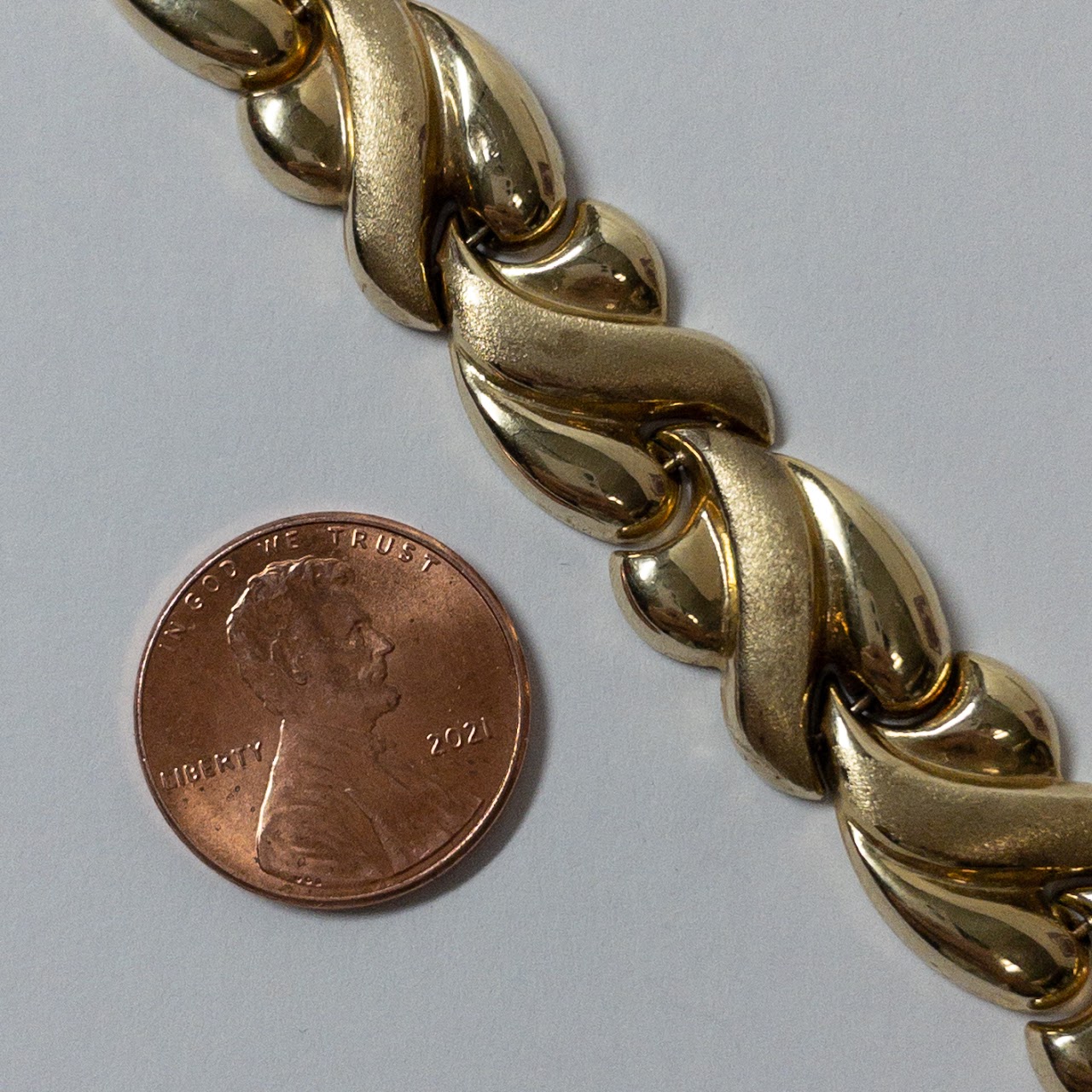 14K Gold Wave Link Bracelet