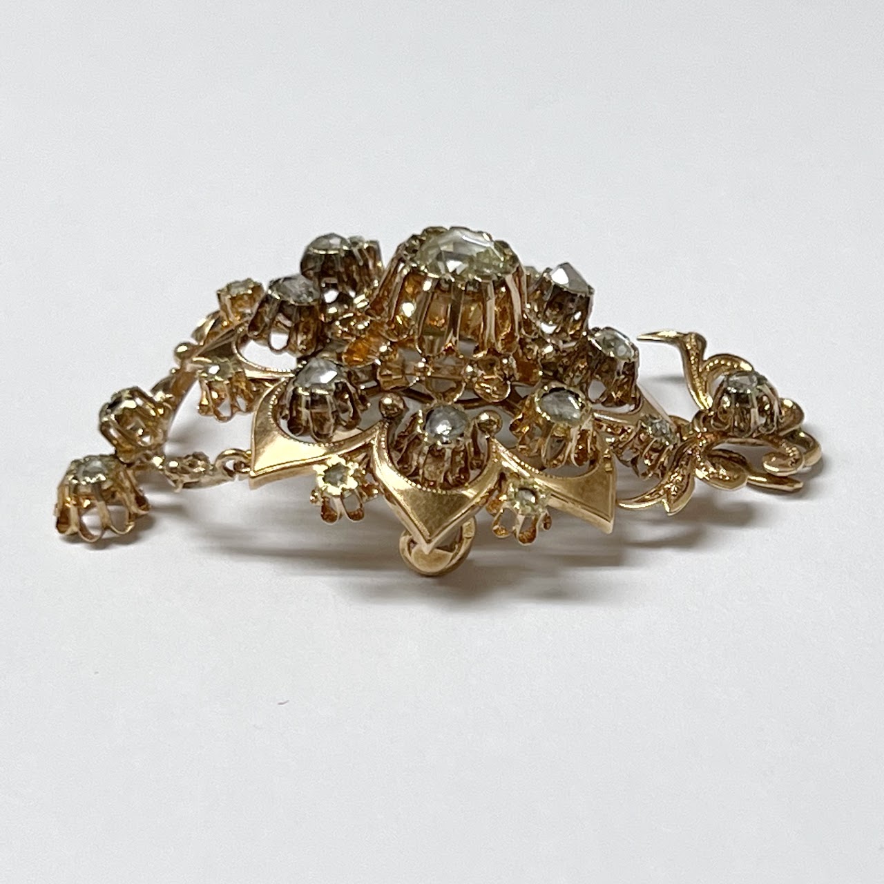 14K Gold & Diamond Brooch