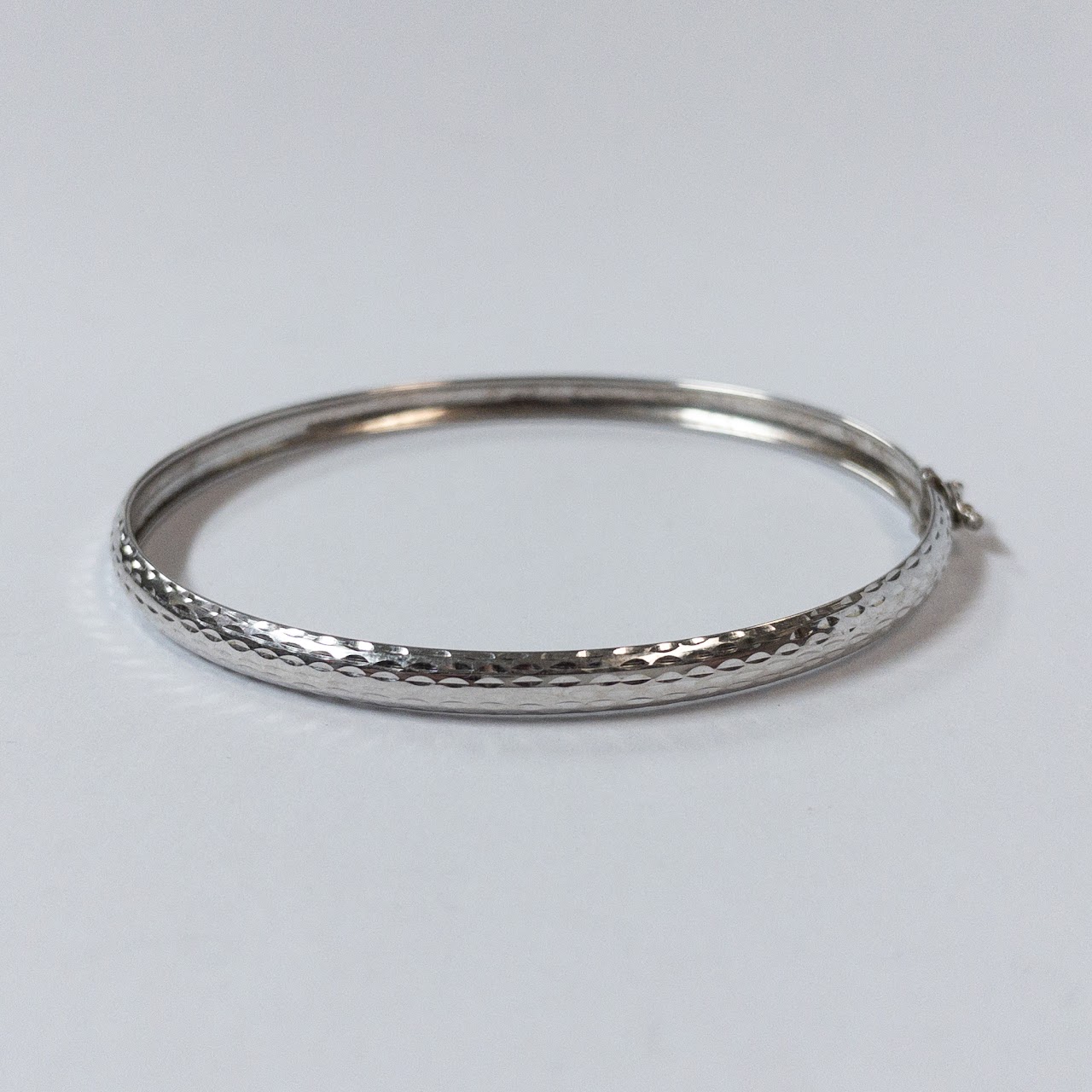 14K White Gold Bangle Bracelet